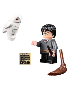 LEGO Harry Potter Minifigura Harry con Búho y Varita