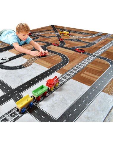 PlayTape - Cinta de carretera para coches de juguete 5,08 cm x 9,14 m