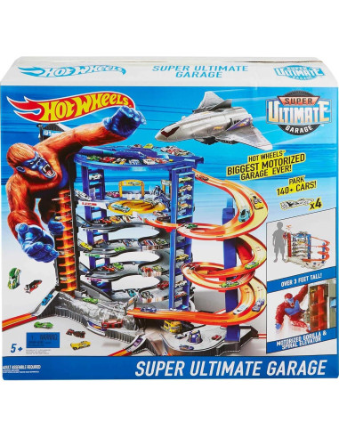 Garaje Super Ultimate Hot Wheels con 4 Autos y Elevador