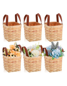 Cestas de Mimbre Rtteri 6 Pcs 11x11x10 cm Amarillo