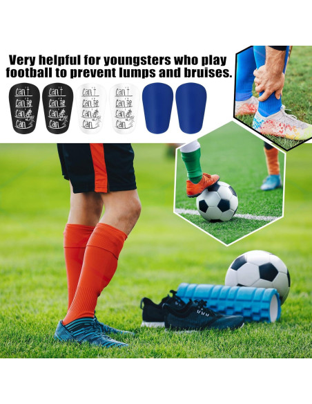 3 Pares Mini Espinilleras Draupnir 10x6 cm para Fútbol