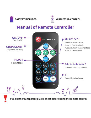 Luces UV Litake 6W Estroboscópicas con Control Remoto