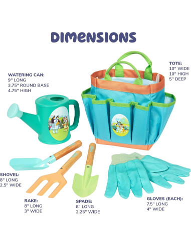 Set de Jardinería Bluey para Niños | Incluye Regadera y Guantes