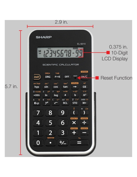 Calculadora Científica Sharp EL-501XBWH 131 Funciones