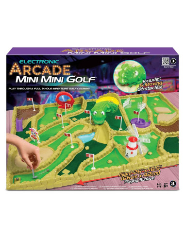 Mini Golf Electrónico Arcade - 9 Hoyos 42x66 cm para 1-4 Jugadores