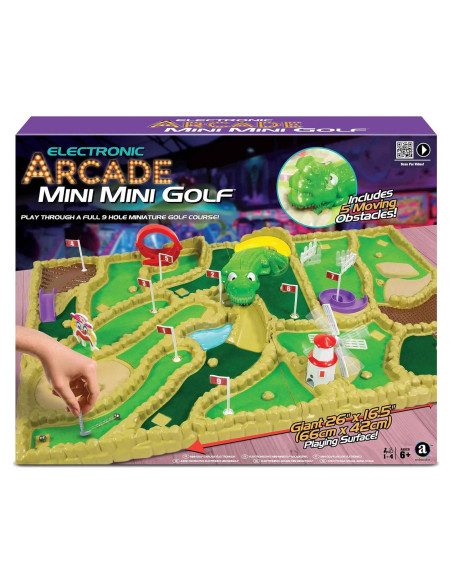 Mini Golf Electrónico Arcade - 9 Hoyos 42x66 cm para 1-4 Jugadores