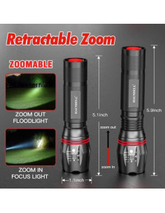 Linterna Táctica LED HAUSBELL T8 2 Paquete 5 Modos 2