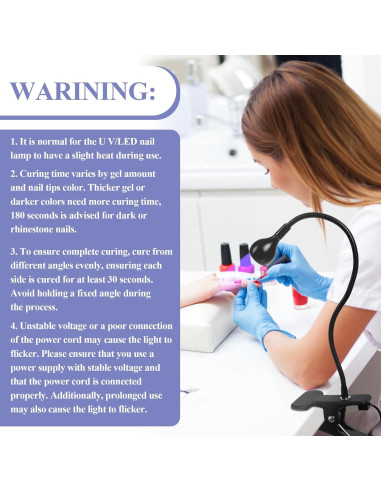 Lámpara UV LED Saviland Mini para Uñas con Clip Ajustable