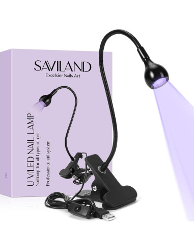 Lámpara UV LED Saviland Mini para Uñas con Clip Ajustable