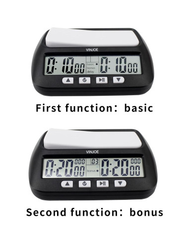 Reloj de Ajedrez Digital VINJOE Portátil con 4 Funciones