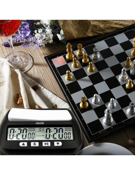 Reloj de Ajedrez Digital VINJOE Portátil con 4 Funciones