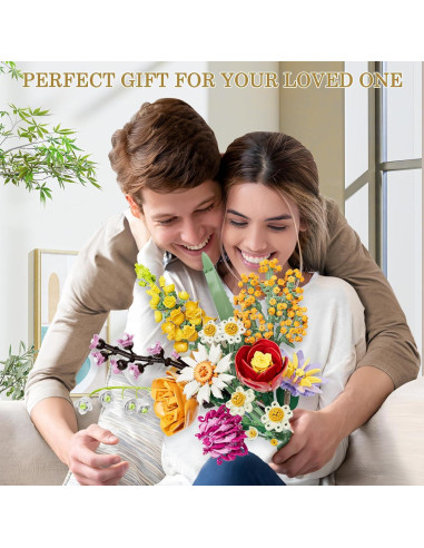 Juego de Construcción de Flores Amoyasite 1070 Piezas