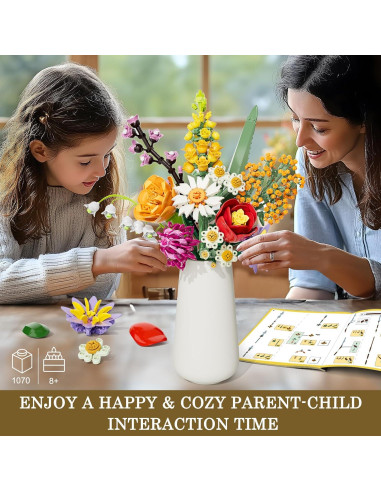 Juego de Construcción de Flores Amoyasite 1070 Piezas