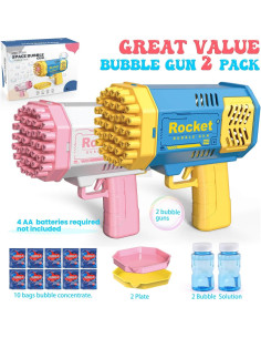 Máquina de Burbujas JONEG P122 2 Piezas Azul y Rosa 2