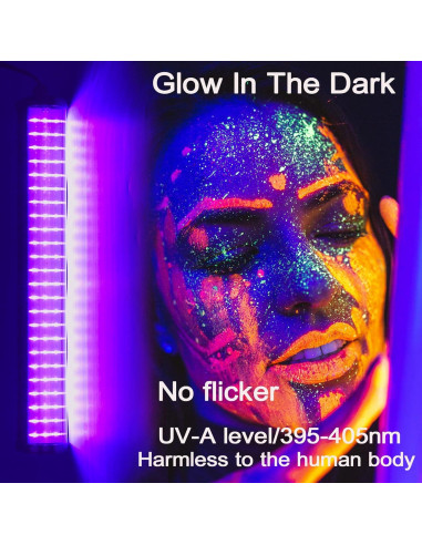 Barra de luz negra LED 25W CICINY 72 chips UV 395-405nm