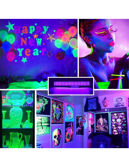 Barra de luz negra LED 25W CICINY 72 chips UV 395-405nm