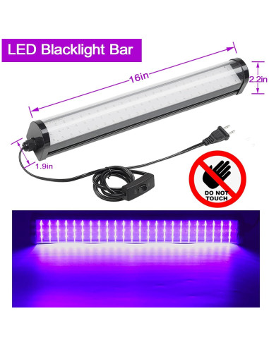 Barra de luz negra LED 25W CICINY 72 chips UV 395-405nm