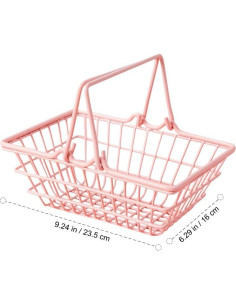 Mini cesta de compras Gadpiparty rosa 23.5x16x9 cm para niños 2