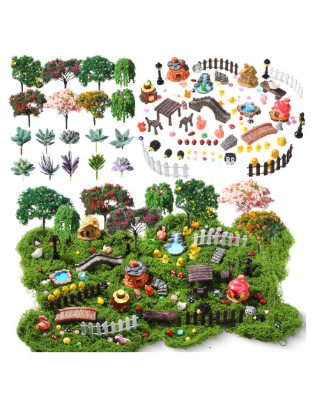 116 Piezas Accesorios Jardín Miniatura WinnerWhy Decoración