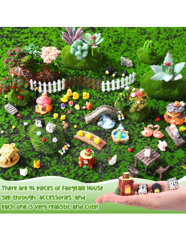 116 Piezas Accesorios Jardín Miniatura WinnerWhy Decoración