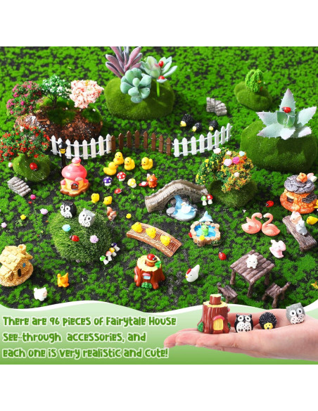 116 Piezas Accesorios Jardín Miniatura WinnerWhy Decoración