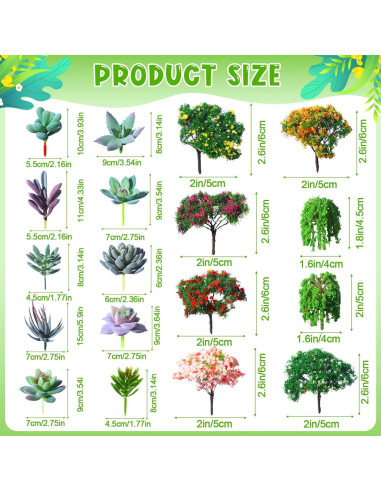 116 Piezas Accesorios Jardín Miniatura WinnerWhy Decoración