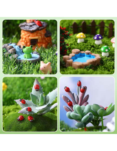 116 Piezas Accesorios Jardín Miniatura WinnerWhy Decoración