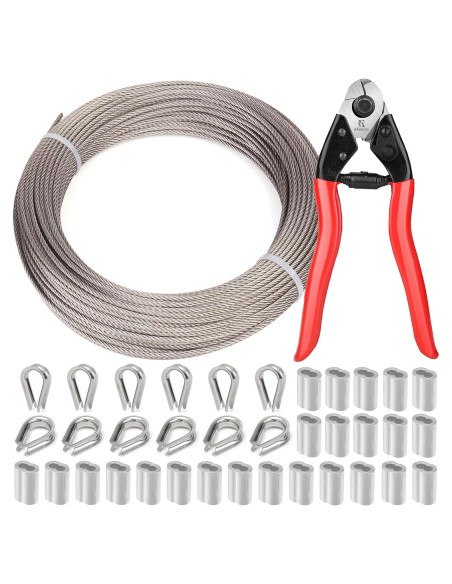 Cable de Acero Inoxidable 1/8" (0,32 cm) 100FT (30,48 m) YaJing