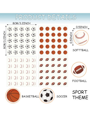 Calcomanías Deportivas Outus 200 Piezas Vinilo Multicolor