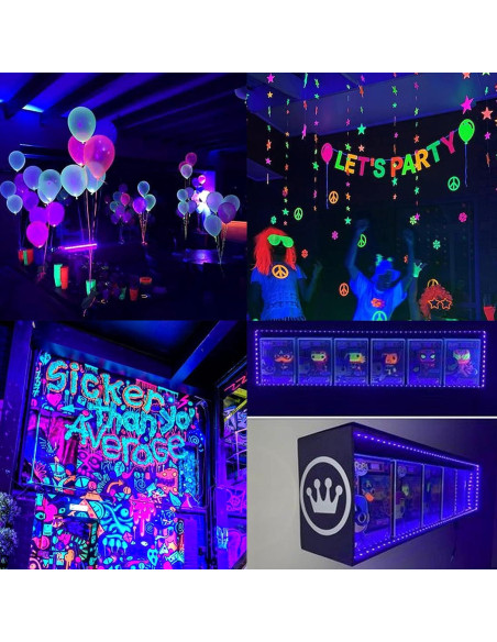 Tira LED UV 2M LYGZM 120 LEDs Luz Negra USB Efecto Fiesta