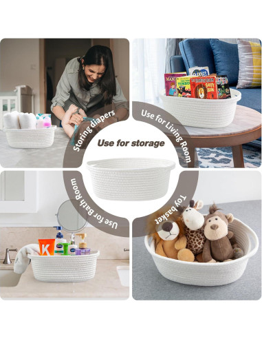 Cesta de Almacenamiento Yeeeasy Blanca 31.75x21.59x13.97 cm