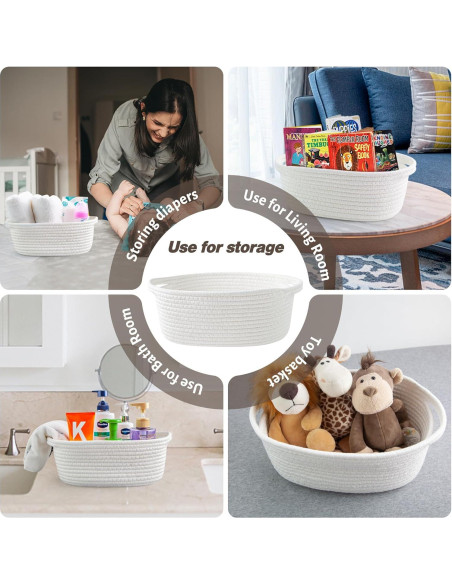 Cesta de Almacenamiento Yeeeasy Blanca 31.75x21.59x13.97 cm