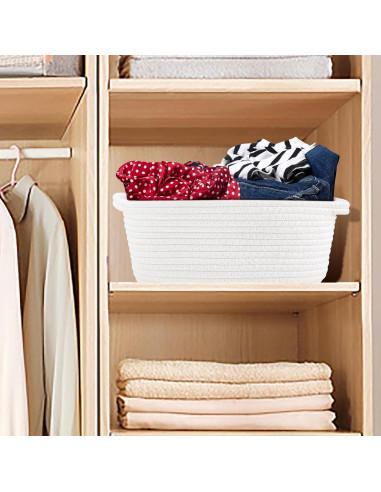 Cesta de Almacenamiento Yeeeasy Blanca 31.75x21.59x13.97 cm