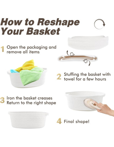 Cesta de Almacenamiento Yeeeasy Blanca 31.75x21.59x13.97 cm