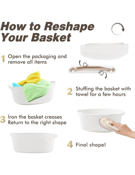 Cesta de Almacenamiento Yeeeasy Blanca 31.75x21.59x13.97 cm