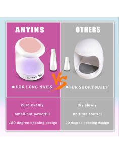 Lámpara UV para Uñas de Gel ANYINS 16W Portátil 2