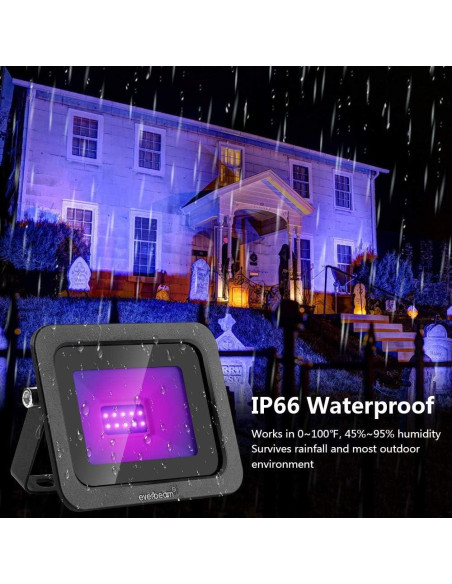 Luz Negra LED UV 10W Everbeam 395nm Impermeable