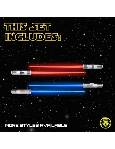 Palillos de Sable de Luz LED Sabersticks 2 Pares Azul Rojo