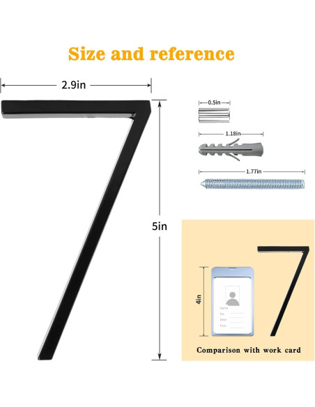 Número de casa flotante Merear 0 de acero inoxidable 12,7 cm