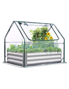 Cama de Jardín Elevada Quictent con Invernadero 1,22x0,79m