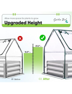 Cama de Jardín Elevada Quictent con Invernadero 1,22x0,79m 2