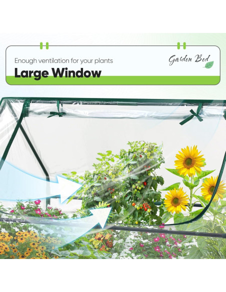 Cama de Jardín Elevada Quictent con Invernadero 1,22x0,79m