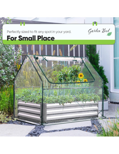 Cama de Jardín Elevada Quictent con Invernadero 1,22x0,79m