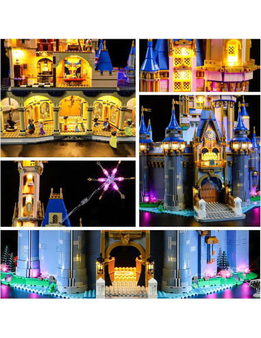 Kit de Luz LED YEABRICKS para Lego 43222 Castillo Disney