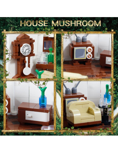 Casa de Hongos Bibilock 2233 PCS Bloques de Construcción