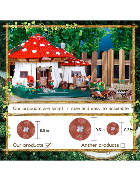 Casa de Hongos Bibilock 2233 PCS Bloques de Construcción