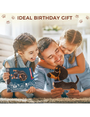 Juego de Bloques 3D Perro Dachshund GaoDeBuChou 2100 Piezas