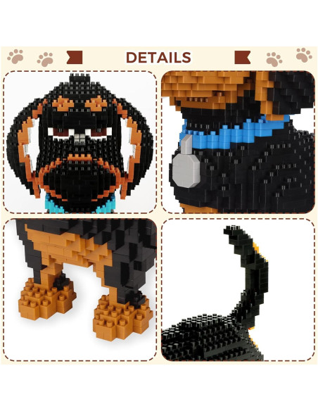 Juego de Bloques 3D Perro Dachshund GaoDeBuChou 2100 Piezas