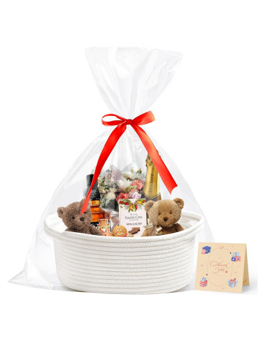 Cesta de Regalos Tejida Bufims 30x20x12 cm Blanca