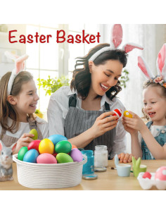 Cesta de Regalos Tejida Bufims 30x20x12 cm Blanca 2